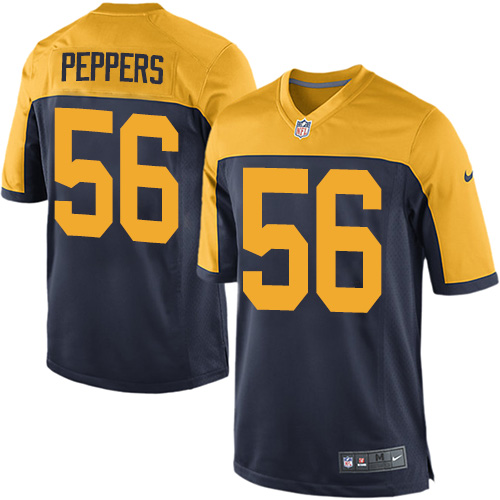 Men's Game Julius Peppers Nike Jersey Navy Blue Alternate - #56 NFL Green Bay Packers
